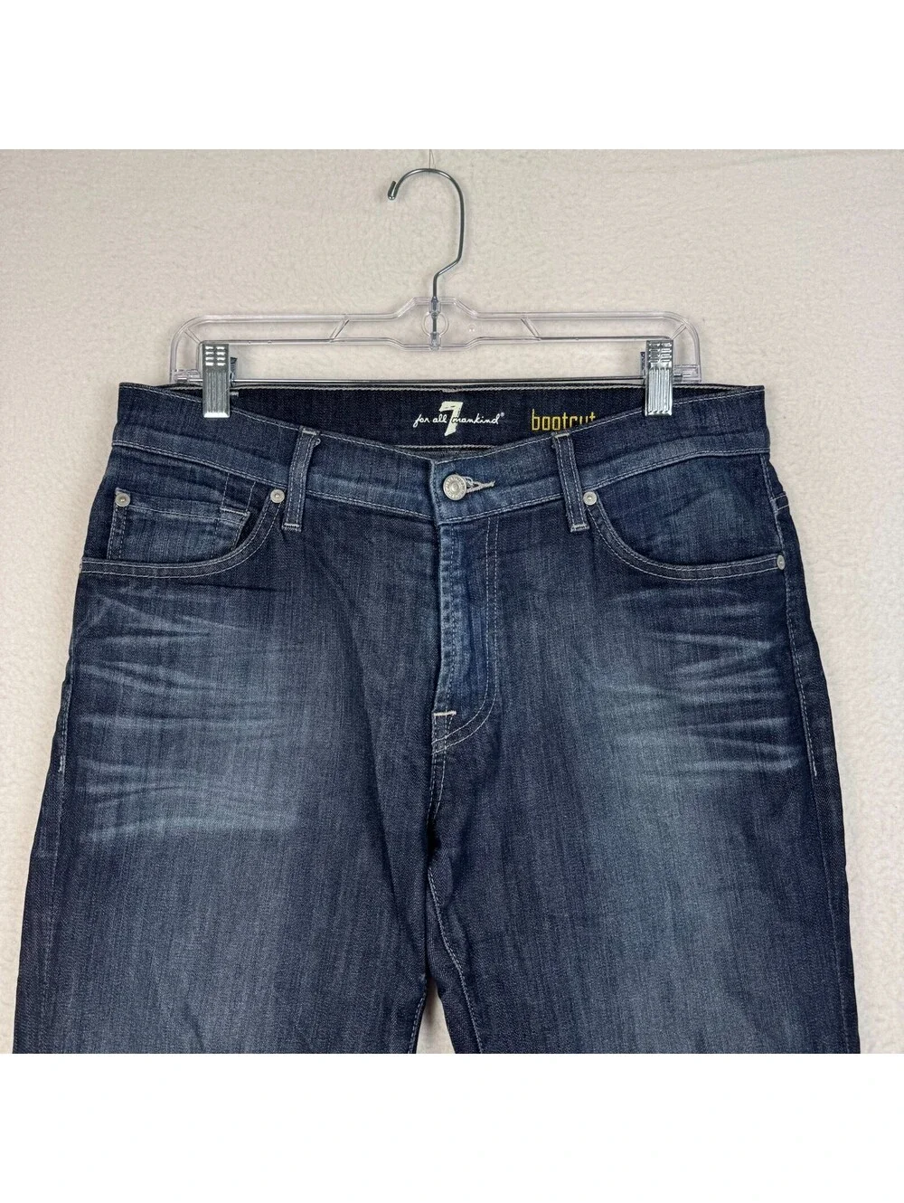 Y2K 7 For All Mankind Bootcut Mens 33x30 Dark Wash Stretch Denim Jeans 00s